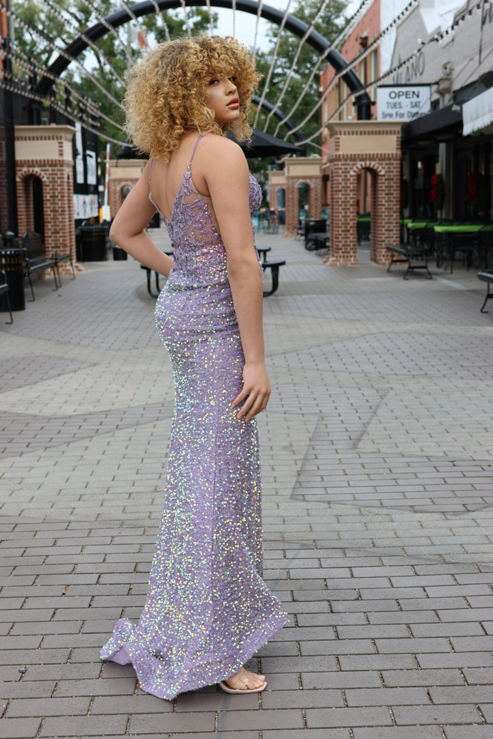 Prudence Iridescent Sequin & Lace Gown-Formal Gowns-17 young dress-Shop with Bloom West Boutique, Women's Fashion Boutique, Located in Houma, Louisiana