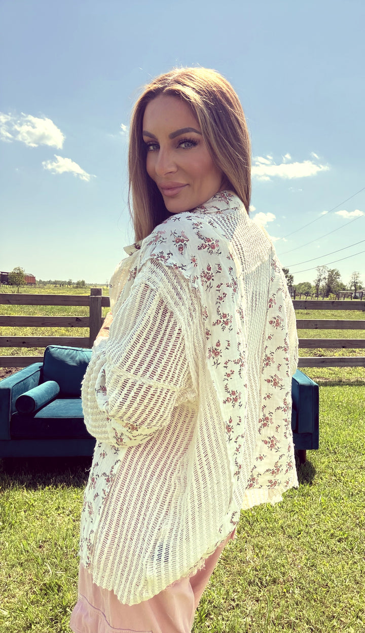 The Ditsy Darling Blouse-Tops-POL Clothing-Shop with Bloom West Boutique, Women's Fashion Boutique, Located in Houma, Louisiana