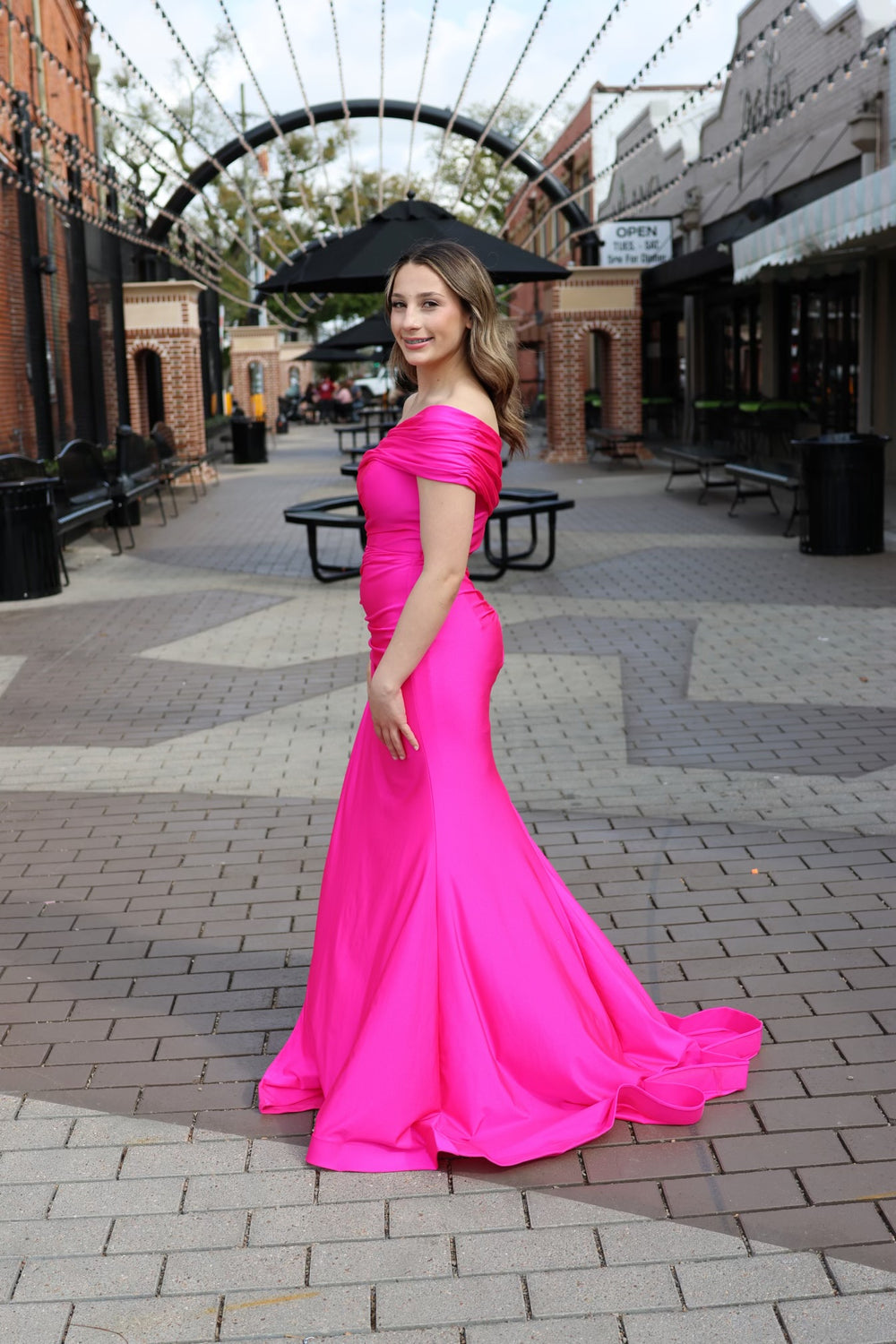Danika Stretch Satin Gown With Gloves-Formal Gowns-cinderella by divine-Shop with Bloom West Boutique, Women's Fashion Boutique, Located in Houma, Louisiana