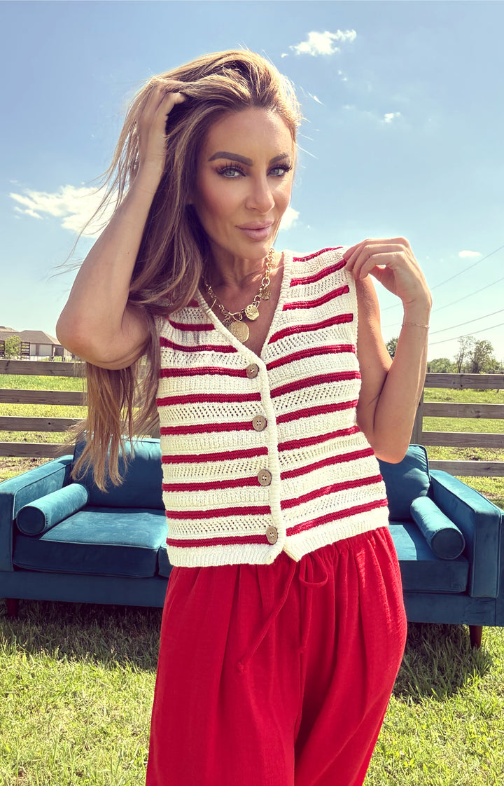 Boardwalk Babe Vest-Tops-Hyfve-Shop with Bloom West Boutique, Women's Fashion Boutique, Located in Houma, Louisiana