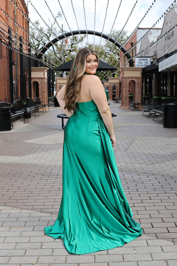 Kailey Halter Satin Gown-Formal Gowns-17 young dress-Shop with Bloom West Boutique, Women's Fashion Boutique, Located in Houma, Louisiana