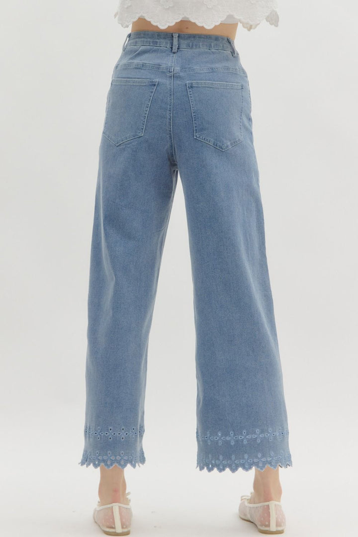 Ethereal Eyelet Denim Jeans-Jeans-entro-Shop with Bloom West Boutique, Women's Fashion Boutique, Located in Houma, Louisiana