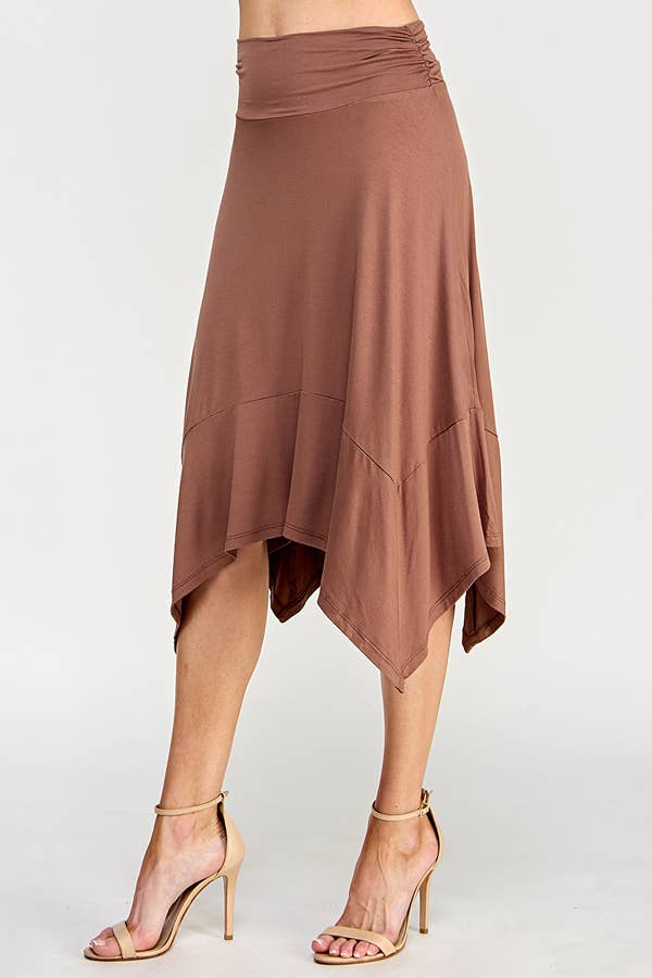 HANDKERCHIEF HEMLINE MIDI SKIRT-Skirts-Heart & Hips-Shop with Bloom West Boutique, Women's Fashion Boutique, Located in Houma, Louisiana