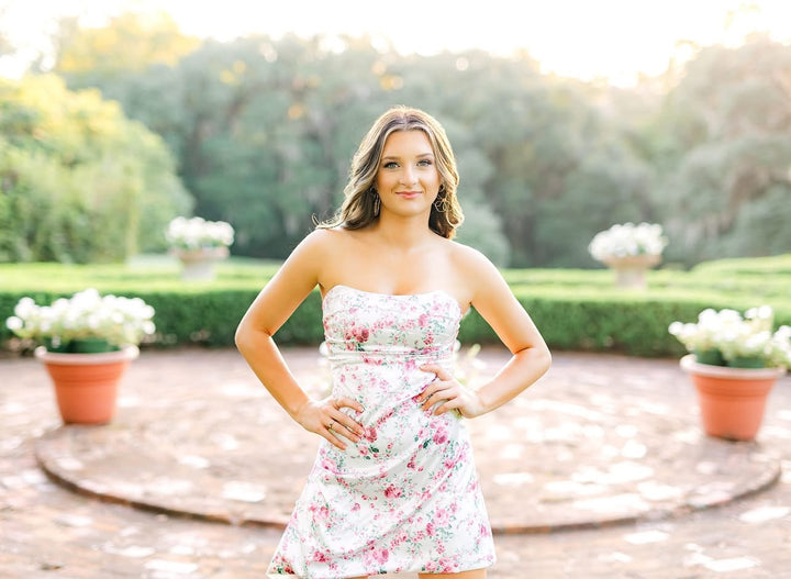 Laura Corset Floral Mini Dress-Mini Dresses-Hidden Brand-Shop with Bloom West Boutique, Women's Fashion Boutique, Located in Houma, Louisiana