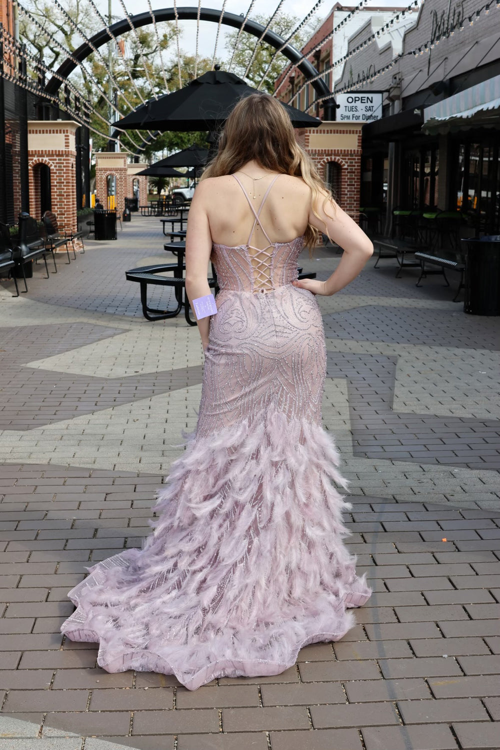 Matiyah Embellished & Feathered Gown-Formal Gowns-17 young dress-Shop with Bloom West Boutique, Women's Fashion Boutique, Located in Houma, Louisiana