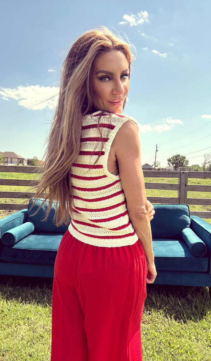 Boardwalk Babe Vest-Tops-Hyfve-Shop with Bloom West Boutique, Women's Fashion Boutique, Located in Houma, Louisiana