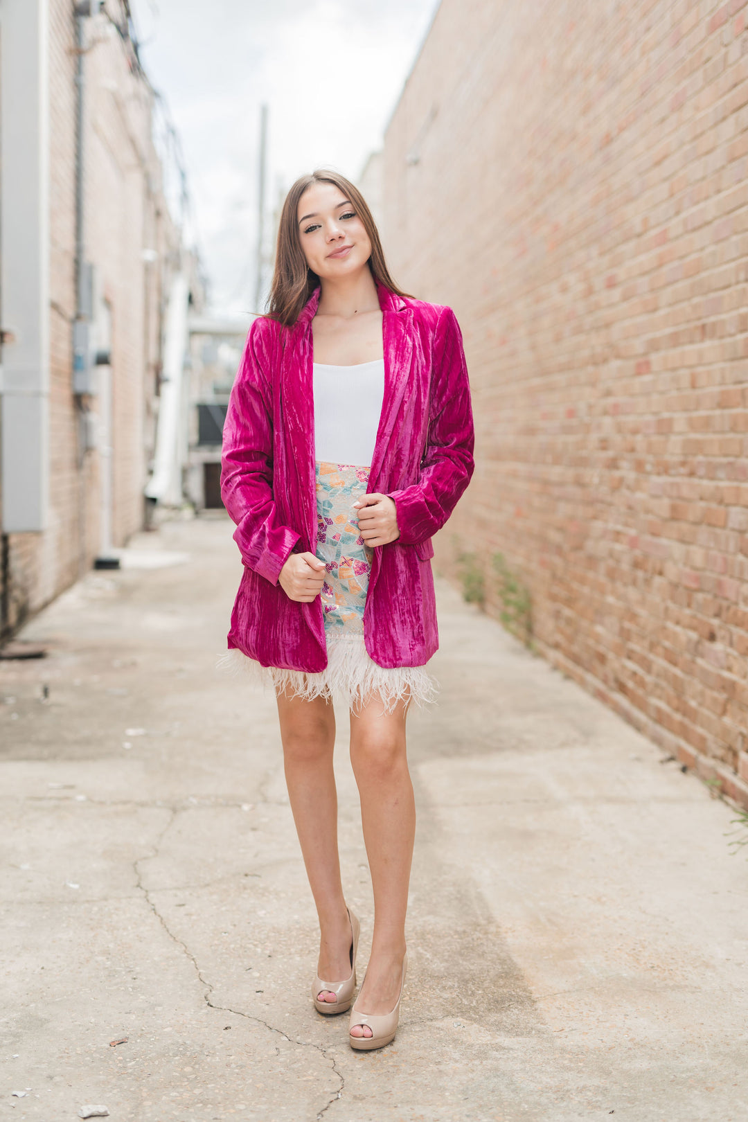 Buddy Love Heff Velvet Blazer Fuchsia-Blazers-Buddy Love-Shop with Bloom West Boutique, Women's Fashion Boutique, Located in Houma, Louisiana