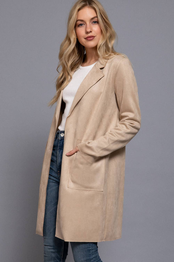 Oats Faux Suede Jacket-Jackets-Active Basic | Active USA-Shop with Bloom West Boutique, Women's Fashion Boutique, Located in Houma, Louisiana