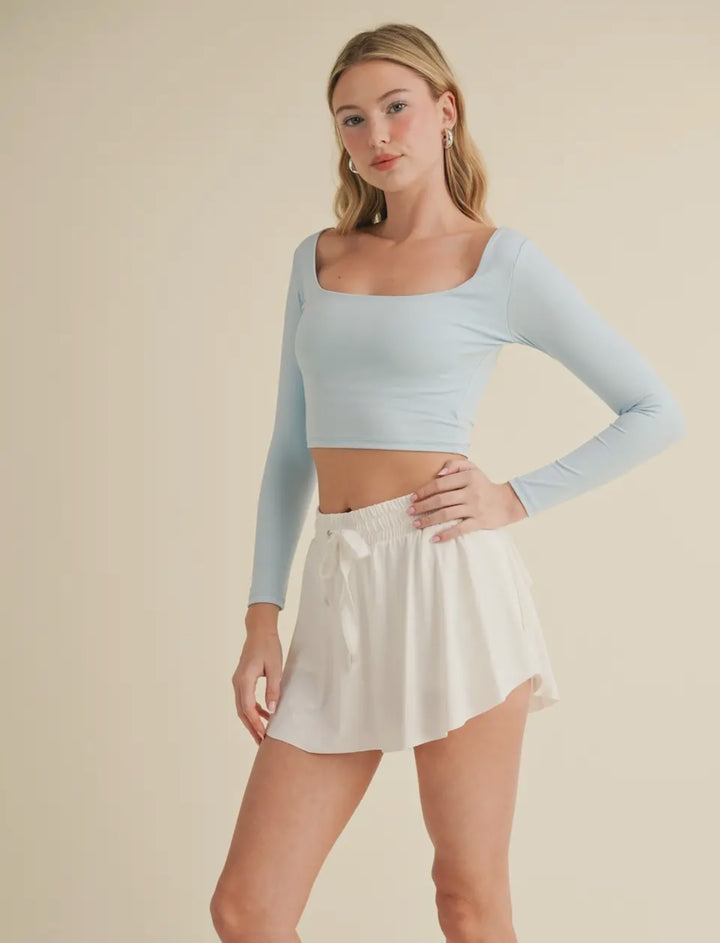 Kris Jersey Long Sleeve Top-Cropped tee-KIMBERLY-Shop with Bloom West Boutique, Women's Fashion Boutique, Located in Houma, Louisiana
