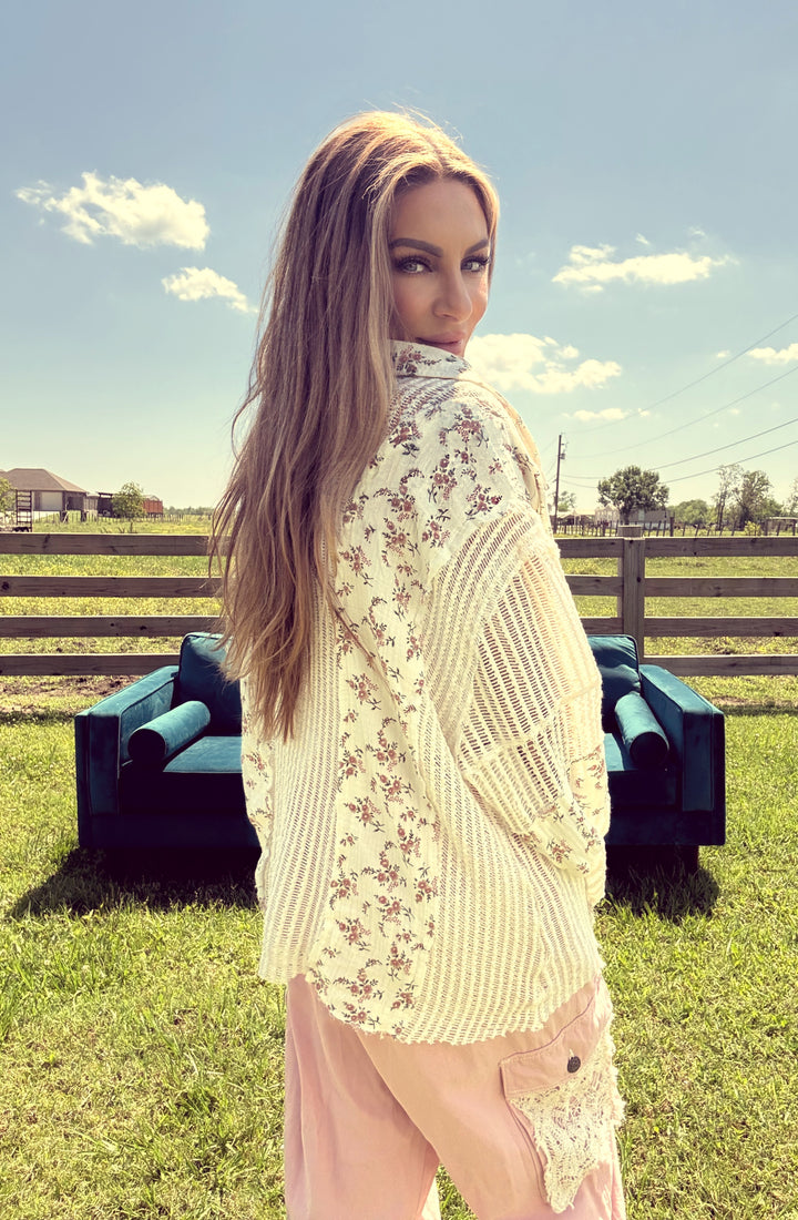 The Ditsy Darling Blouse-Tops-POL Clothing-Shop with Bloom West Boutique, Women's Fashion Boutique, Located in Houma, Louisiana