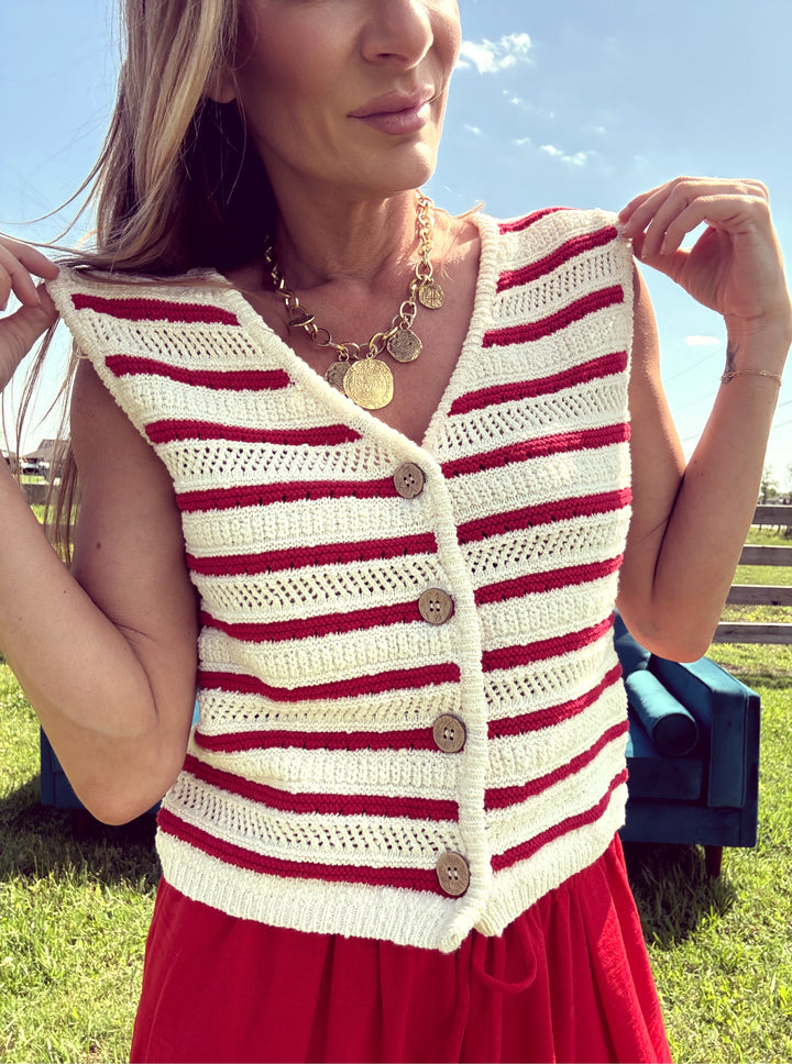Boardwalk Babe Vest-Tops-Hyfve-Shop with Bloom West Boutique, Women's Fashion Boutique, Located in Houma, Louisiana
