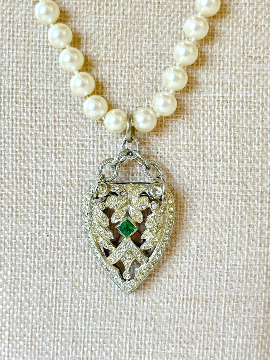 Erin Knight Vintage Pearls With Vintage Fur Clip Necklace-Necklaces-Erin Knight Designs-Shop with Bloom West Boutique, Women's Fashion Boutique, Located in Houma, Louisiana