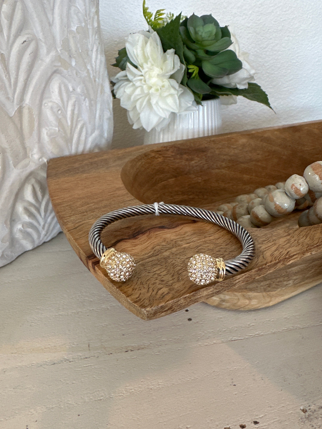 DY Gold Rhinestone Bracelet-Bracelets-2unic-Shop with Bloom West Boutique, Women's Fashion Boutique, Located in Houma, Louisiana