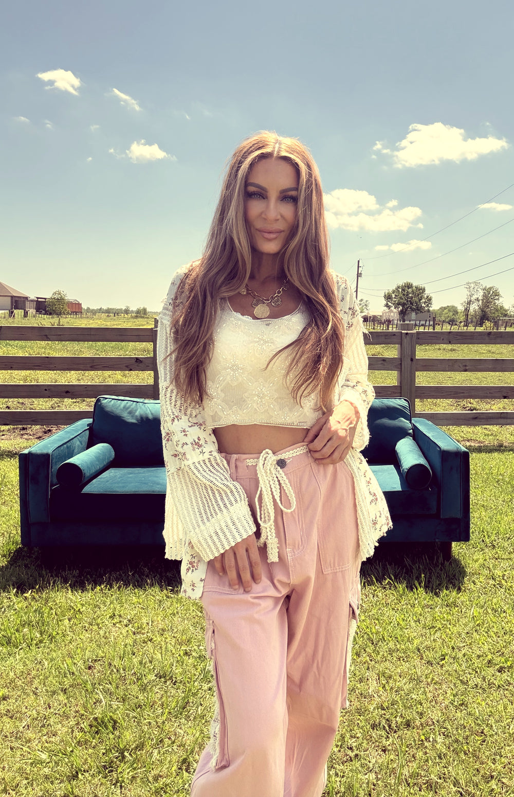 Dusk Pearl Crop-Tops-POL Clothing-Shop with Bloom West Boutique, Women's Fashion Boutique, Located in Houma, Louisiana