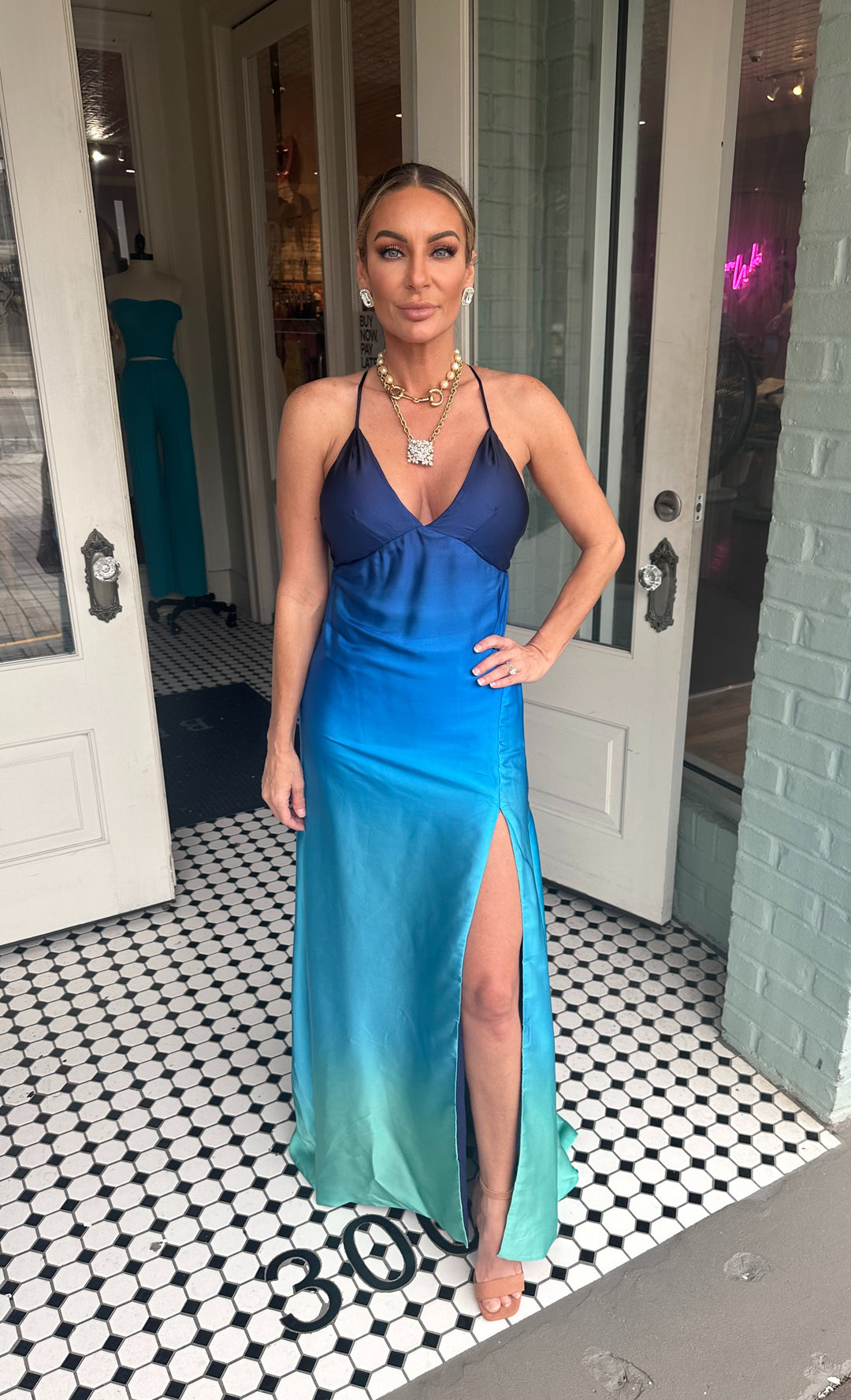 Malie Ombre Ocean Breeze Sleeveless Maxi Dress-Maxi Dresses-dress forum-Shop with Bloom West Boutique, Women's Fashion Boutique, Located in Houma, Louisiana