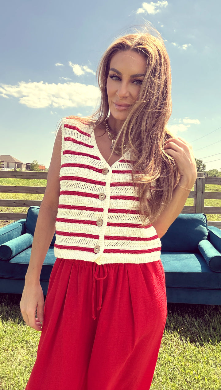 Boardwalk Babe Vest-Tops-Hyfve-Shop with Bloom West Boutique, Women's Fashion Boutique, Located in Houma, Louisiana