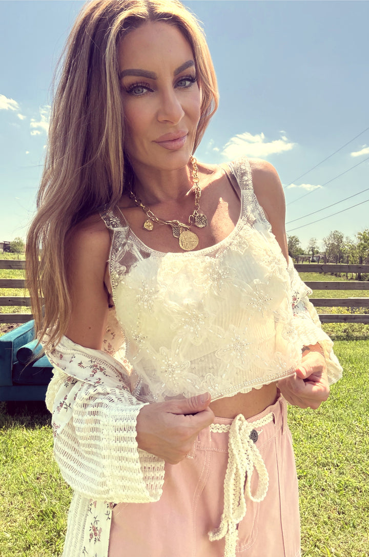 Dusk Pearl Crop-Tops-POL Clothing-Shop with Bloom West Boutique, Women's Fashion Boutique, Located in Houma, Louisiana