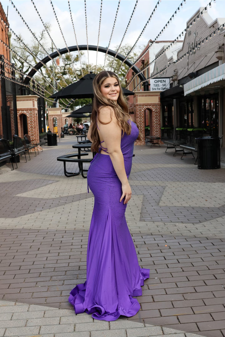 Anastasia Stone Accented Long Mermaid Evening Gown-Formal Gowns-juliet-Shop with Bloom West Boutique, Women's Fashion Boutique, Located in Houma, Louisiana