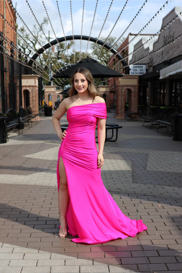 Danika Stretch Satin Gown With Gloves-Formal Gowns-cinderella by divine-Shop with Bloom West Boutique, Women's Fashion Boutique, Located in Houma, Louisiana