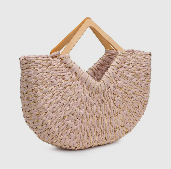 Kehlani Tote With Wooden Handles-Handbags-Urban Expressions-Shop with Bloom West Boutique, Women's Fashion Boutique, Located in Houma, Louisiana