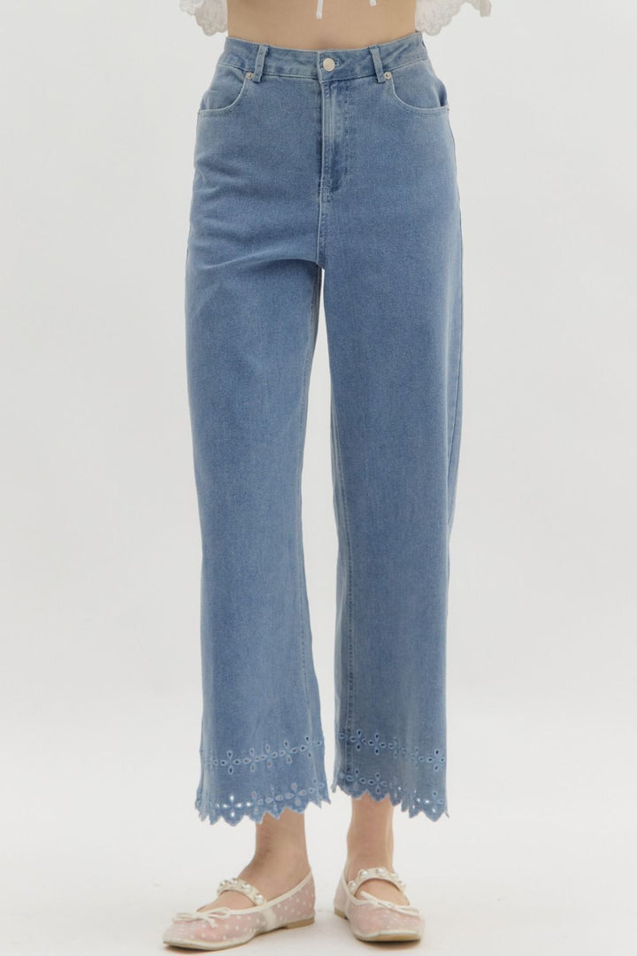 Ethereal Eyelet Denim Jeans-Jeans-entro-Shop with Bloom West Boutique, Women's Fashion Boutique, Located in Houma, Louisiana