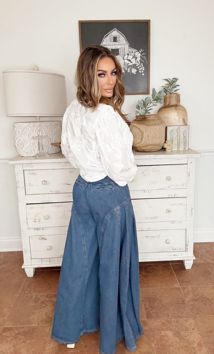 Curds & Whey Wide Leg Jeans-Jeans-Curds & Whey-Shop with Bloom West Boutique, Women's Fashion Boutique, Located in Houma, Louisiana