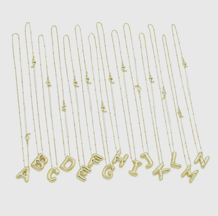 Ball Chain Balloon Initial Letter Charm Necklace-Necklaces-Best Beads & Beyond-Shop with Bloom West Boutique, Women's Fashion Boutique, Located in Houma, Louisiana