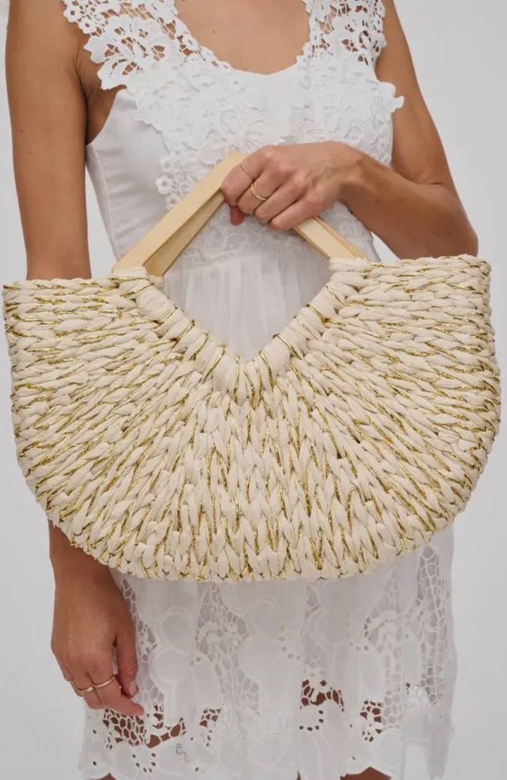 Kehlani Tote With Wooden Handles-Handbags-Urban Expressions-Shop with Bloom West Boutique, Women's Fashion Boutique, Located in Houma, Louisiana