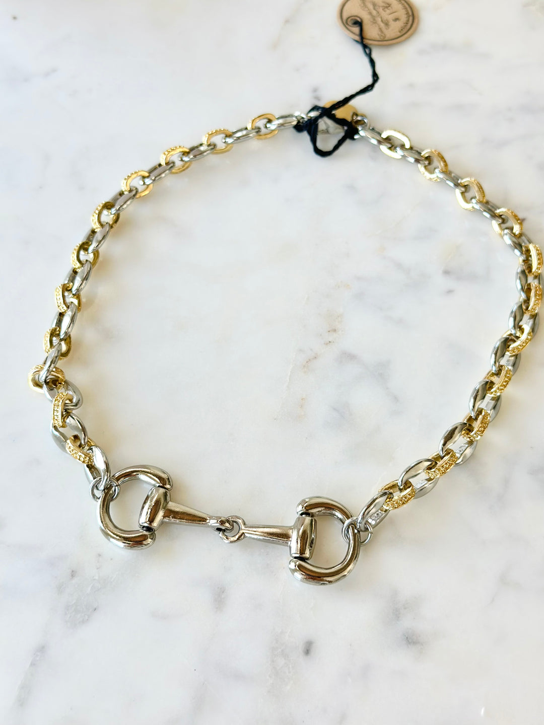 Erin Knight Large Gold & Silver Horse Bit Necklace-Necklaces-Erin Knight Designs-Shop with Bloom West Boutique, Women's Fashion Boutique, Located in Houma, Louisiana