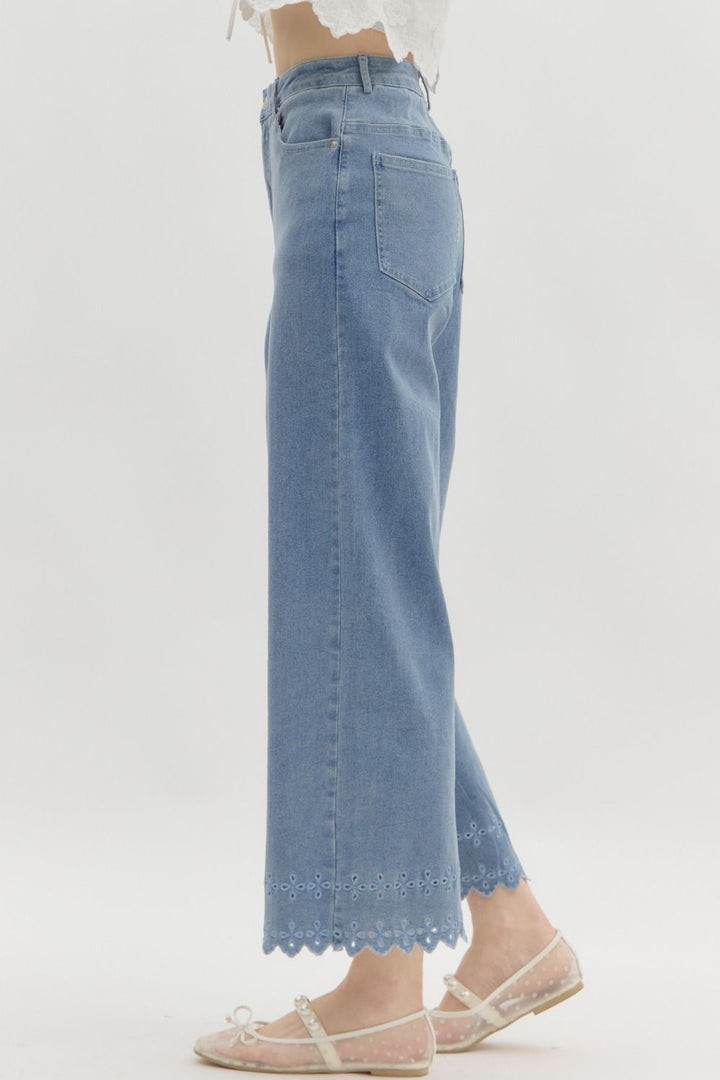 Ethereal Eyelet Denim Jeans-Jeans-entro-Shop with Bloom West Boutique, Women's Fashion Boutique, Located in Houma, Louisiana