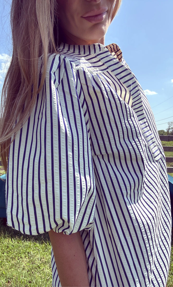 The Navy Belle-Tops-She+Sky-Shop with Bloom West Boutique, Women's Fashion Boutique, Located in Houma, Louisiana