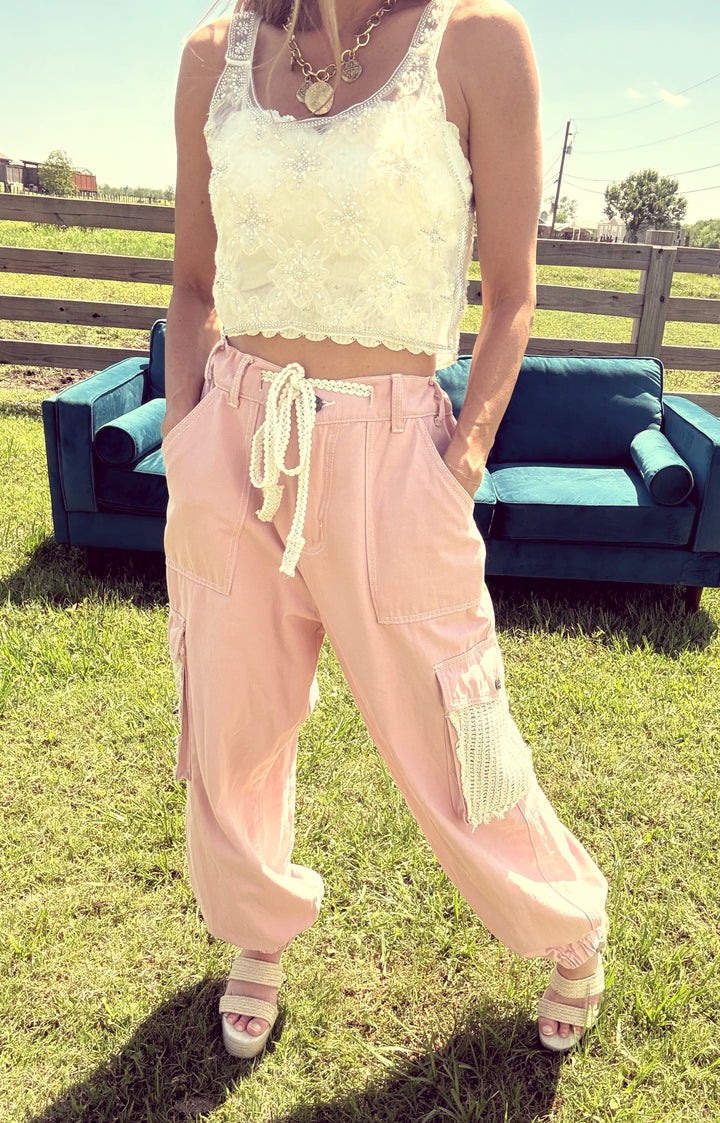 Dusk Pearl Crop-Tops-POL Clothing-Shop with Bloom West Boutique, Women's Fashion Boutique, Located in Houma, Louisiana