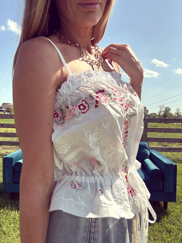 Lace & Light Blouse-Tops-POL Clothing-Shop with Bloom West Boutique, Women's Fashion Boutique, Located in Houma, Louisiana