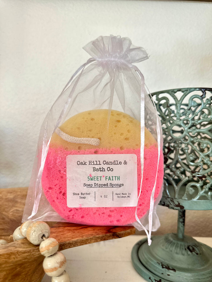 Oak Hill Bath Soap Dipped Sponge-Accessories-Oak hill bath-Shop with Bloom West Boutique, Women's Fashion Boutique, Located in Houma, Louisiana