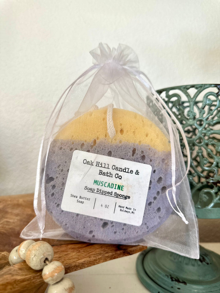 Oak Hill Bath Soap Dipped Sponge-Accessories-Oak hill bath-Shop with Bloom West Boutique, Women's Fashion Boutique, Located in Houma, Louisiana