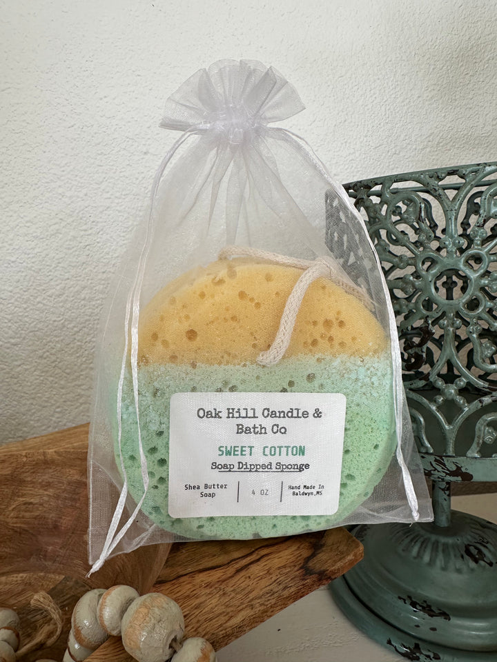 Oak Hill Bath Soap Dipped Sponge-Accessories-Oak hill bath-Shop with Bloom West Boutique, Women's Fashion Boutique, Located in Houma, Louisiana