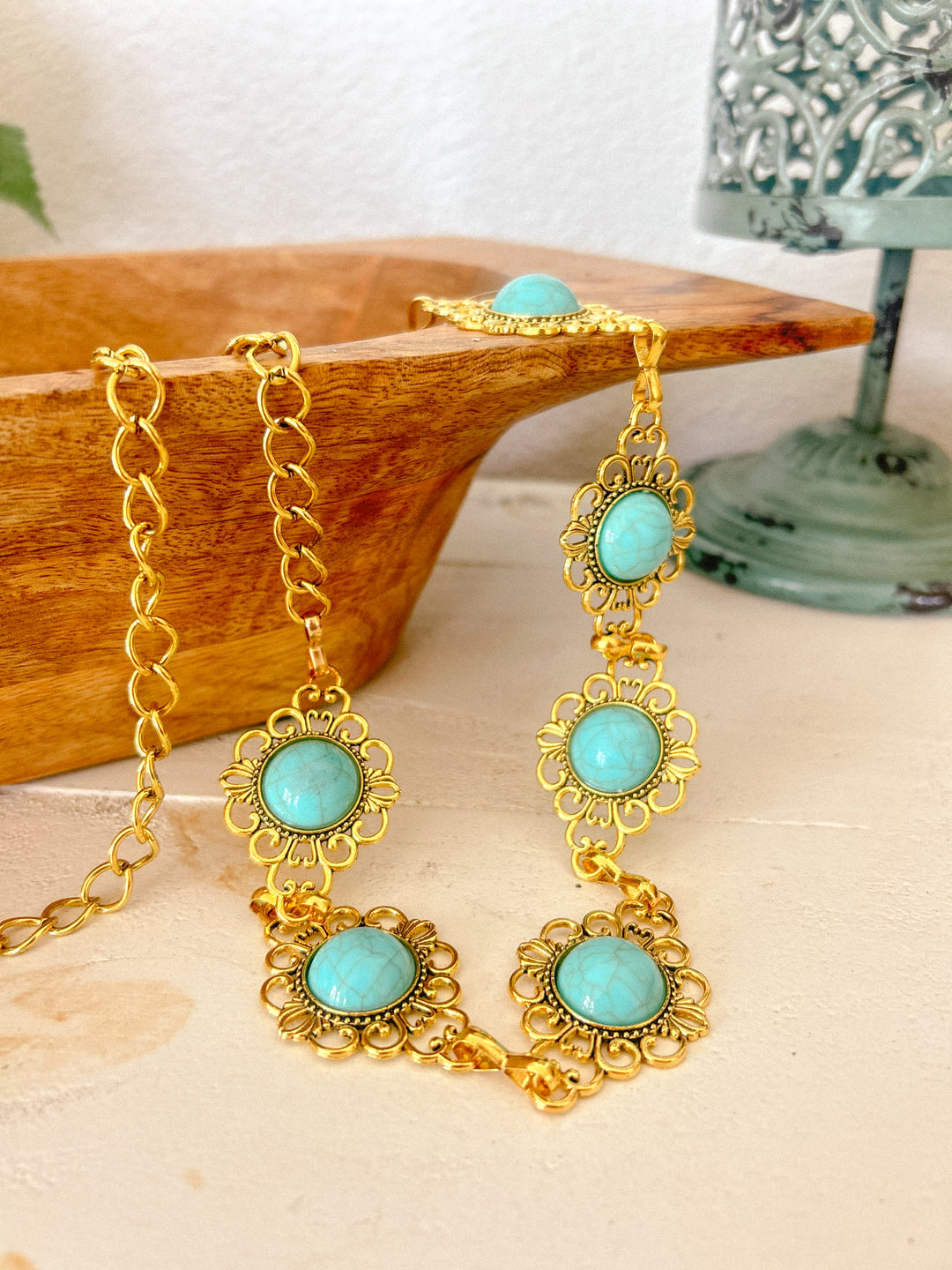 Cassidy Vintage Turquoise Belt-Belts-Accity-Shop with Bloom West Boutique, Women's Fashion Boutique, Located in Houma, Louisiana