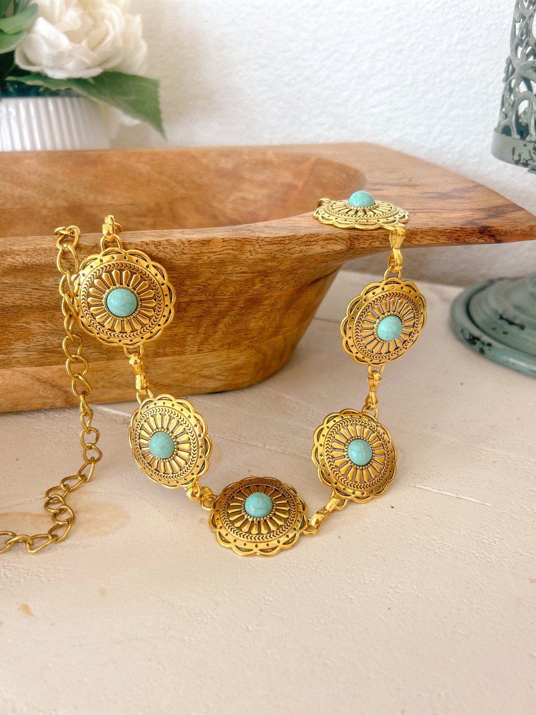 Boone Vintage Turquoise Belt-Belts-Accity-Shop with Bloom West Boutique, Women's Fashion Boutique, Located in Houma, Louisiana