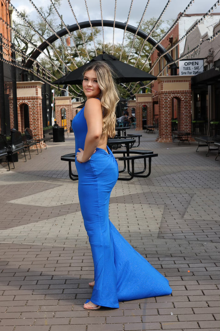 Avyanna Stretch Satin Glitter Open Back Dress-Formal Gowns-ladivine by cinderella-Shop with Bloom West Boutique, Women's Fashion Boutique, Located in Houma, Louisiana