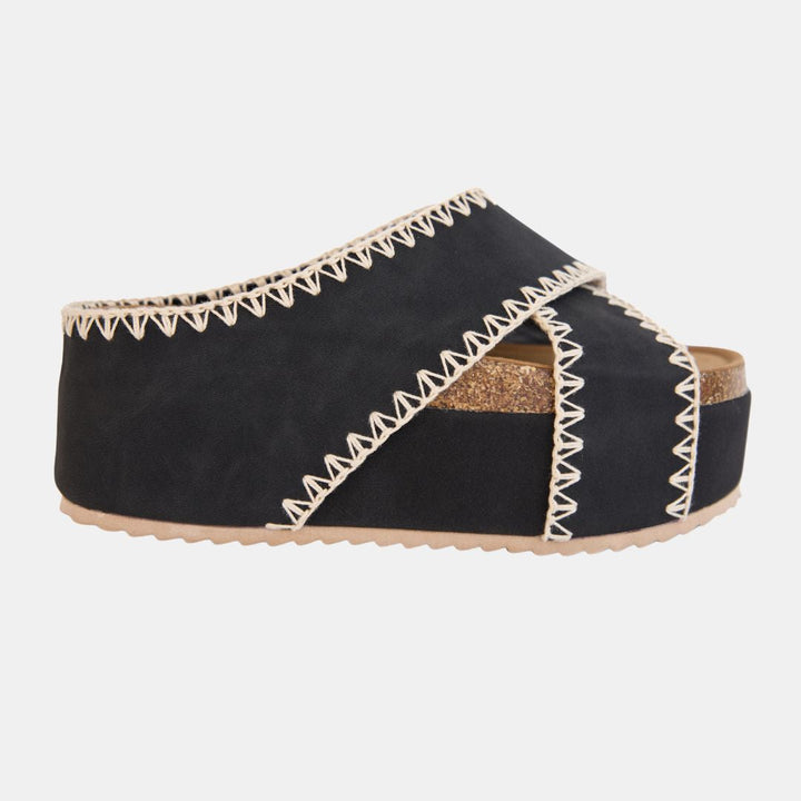 Nina 4 Embroidered Crisscross Flatform – Artisan Slide Sandal in 4 Colors-WEDGES-MODAPASSO-Shop with Bloom West Boutique, Women's Fashion Boutique, Located in Houma, Louisiana