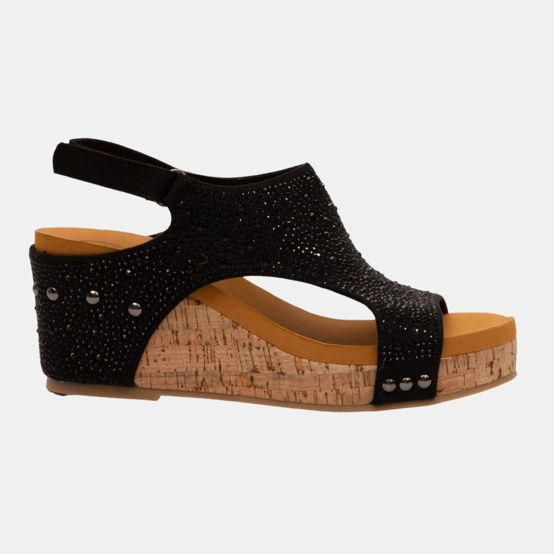 Barbara Crystal Slingback Wedge – Rhinestone Cork Platform in 3 Colors-WEDGES-MODAPASSO-Shop with Bloom West Boutique, Women's Fashion Boutique, Located in Houma, Louisiana