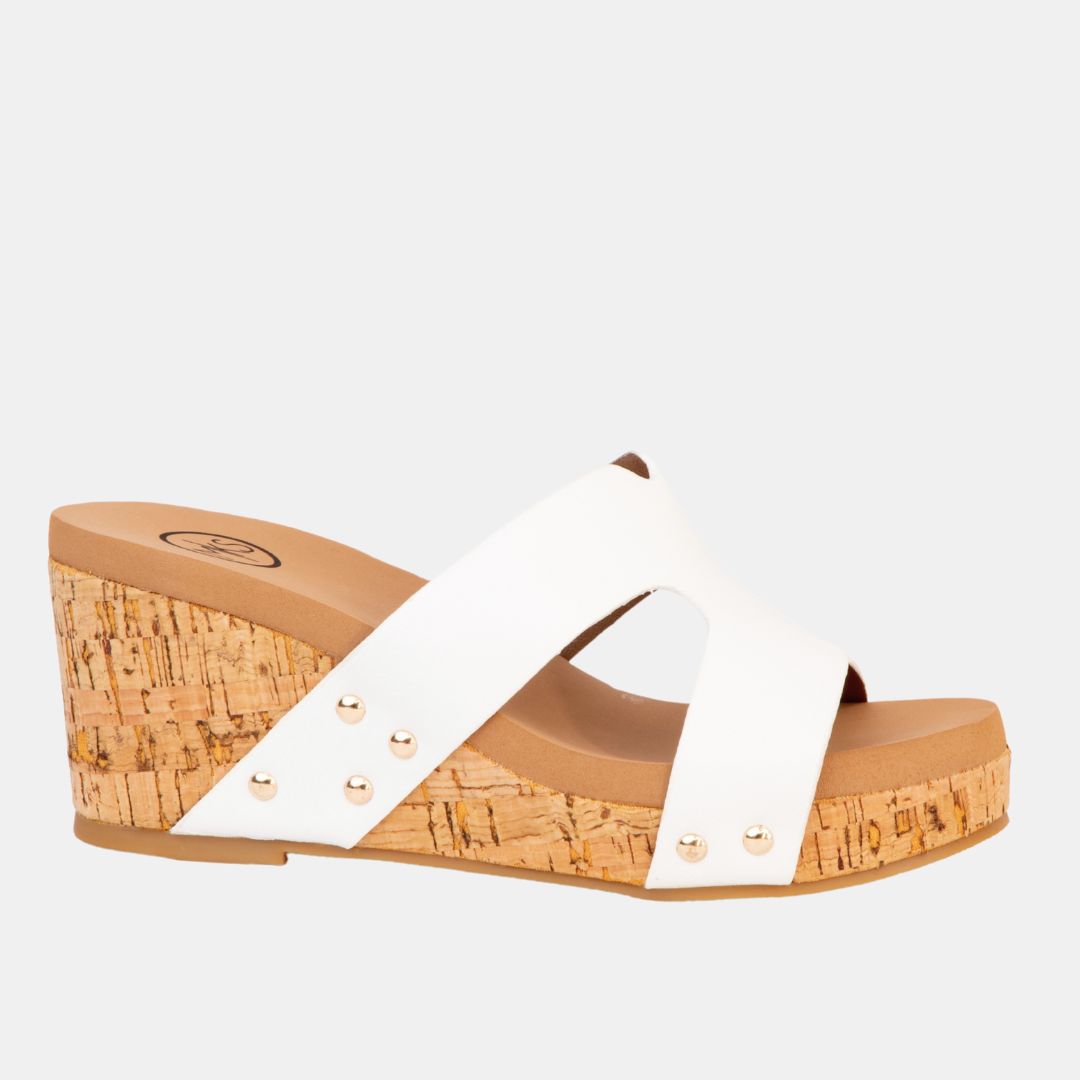 Allyson Cork Wedge Slide – Crisscross Metallic Sandal in 4 Colors-WEDGES-MODAPASSO-Shop with Bloom West Boutique, Women's Fashion Boutique, Located in Houma, Louisiana