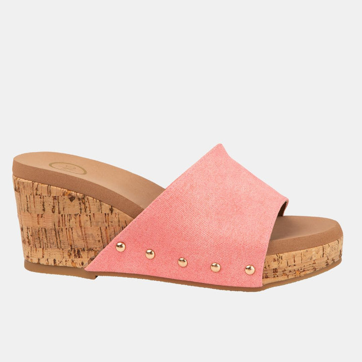 Blair Slide Wedge – Colorful Denim Crisscross Sandal with Cork Heel-WEDGES-MODAPASSO-Shop with Bloom West Boutique, Women's Fashion Boutique, Located in Houma, Louisiana