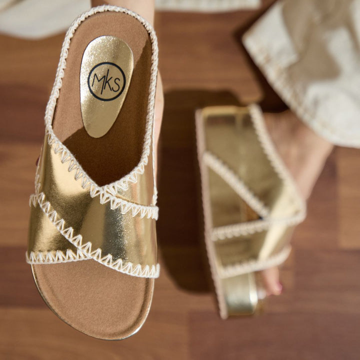 Nina 4 Embroidered Crisscross Flatform – Artisan Slide Sandal in 4 Colors-WEDGES-MODAPASSO-Shop with Bloom West Boutique, Women's Fashion Boutique, Located in Houma, Louisiana