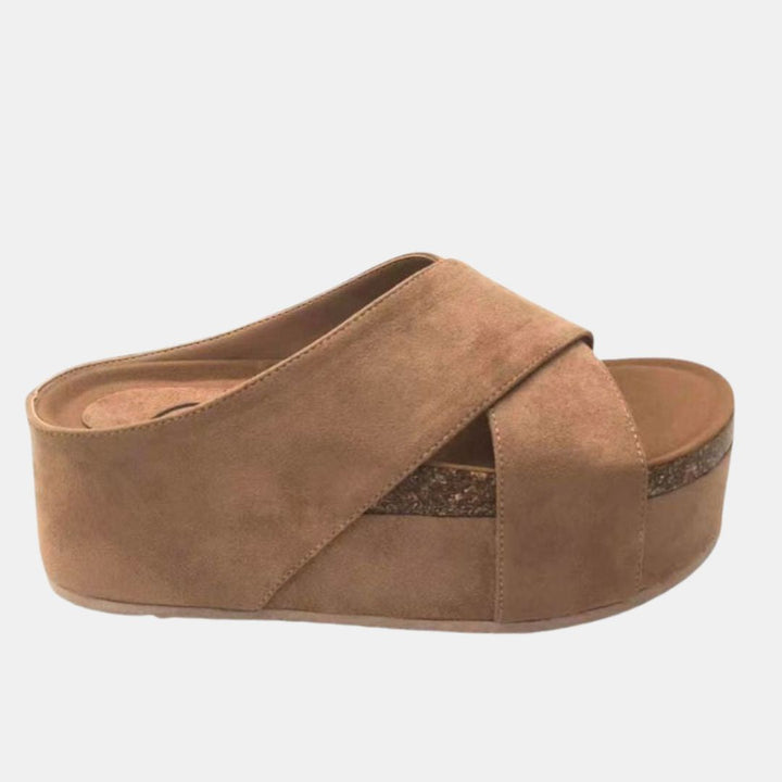 Nina 2 Crisscross Flatform Slide – Bold Platform Sandal with Modern Comfort-WEDGES-MODAPASSO-Shop with Bloom West Boutique, Women's Fashion Boutique, Located in Houma, Louisiana