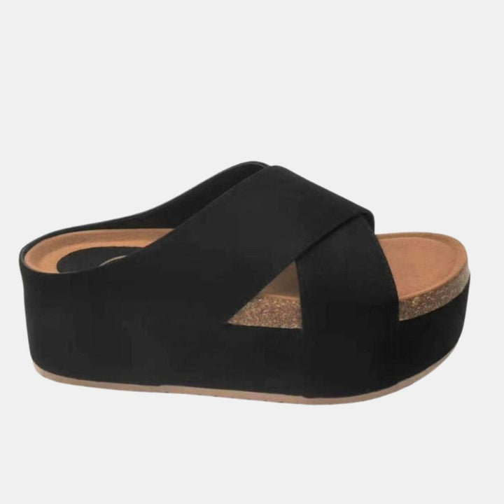 Nina 2 Crisscross Flatform Slide – Bold Platform Sandal with Modern Comfort-WEDGES-MODAPASSO-Shop with Bloom West Boutique, Women's Fashion Boutique, Located in Houma, Louisiana