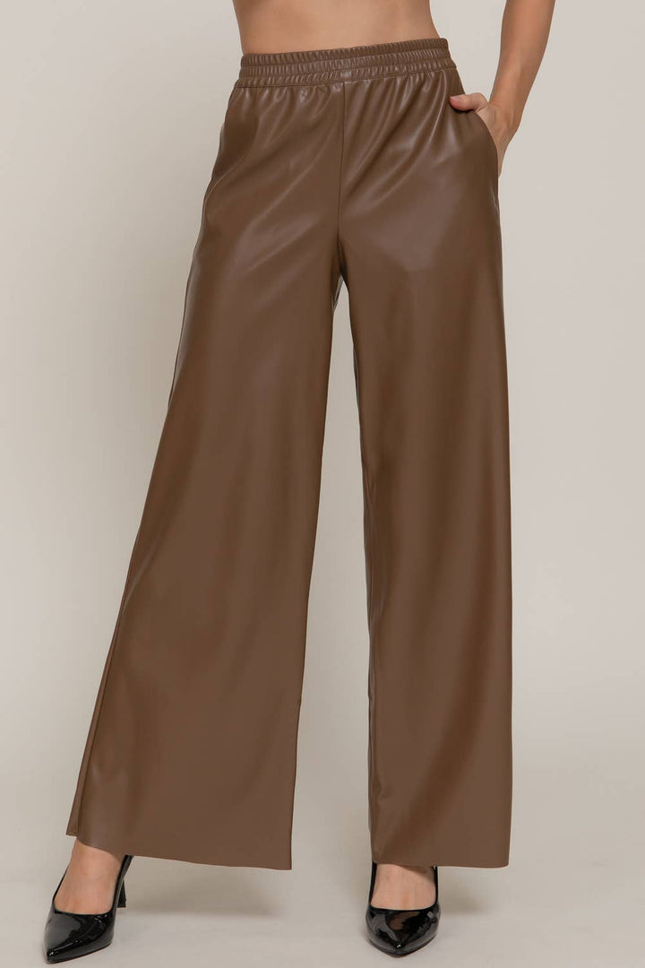 Winnie Faux Leather Pants-Pants-Active Basic | Active USA-Shop with Bloom West Boutique, Women's Fashion Boutique, Located in Houma, Louisiana