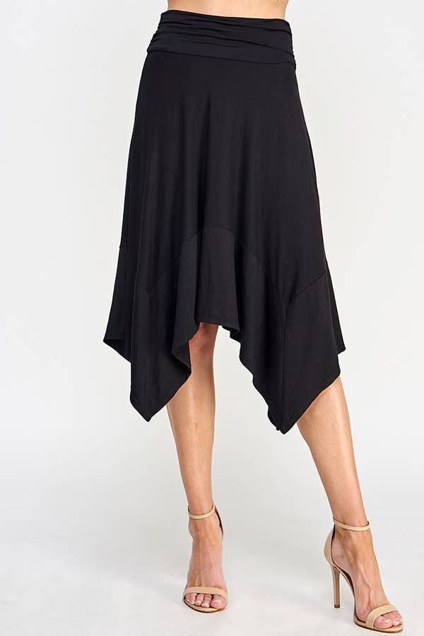 HANDKERCHIEF HEMLINE MIDI SKIRT-Skirts-Heart & Hips-Shop with Bloom West Boutique, Women's Fashion Boutique, Located in Houma, Louisiana