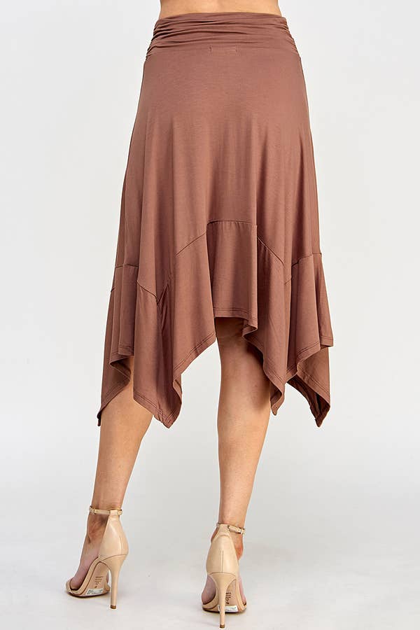 HANDKERCHIEF HEMLINE MIDI SKIRT-Skirts-Heart & Hips-Shop with Bloom West Boutique, Women's Fashion Boutique, Located in Houma, Louisiana