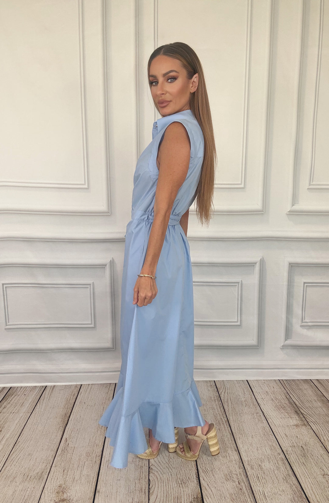 Liberty Chambray Tie Dress-Midi Dresses-Entro-Shop with Bloom West Boutique, Women&